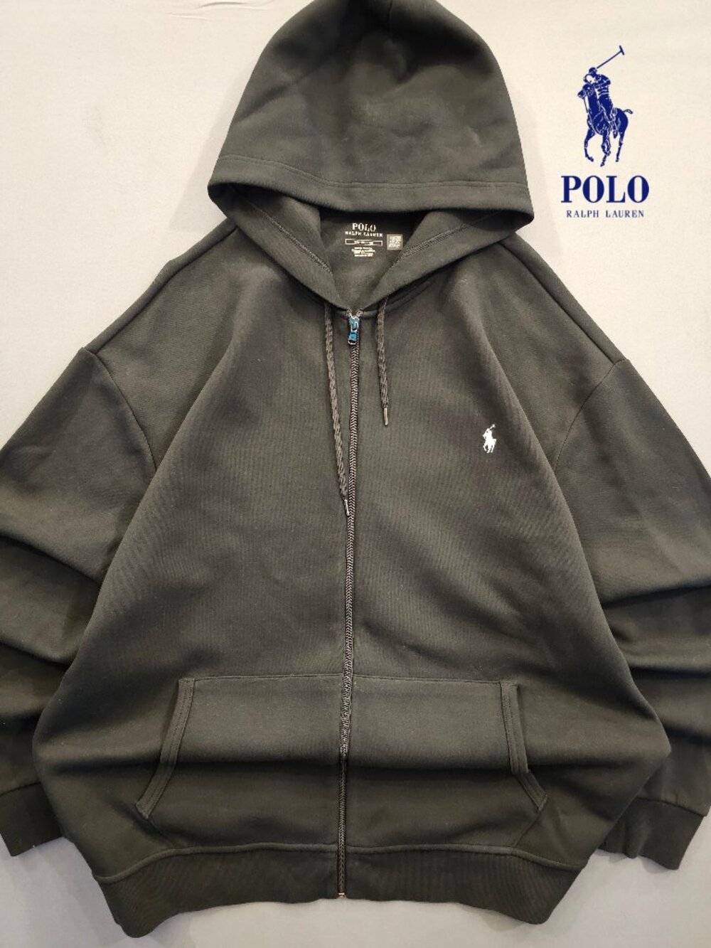 Polo Ralph Lauren Black Full-Zip Hoodie Signature Pony Logo